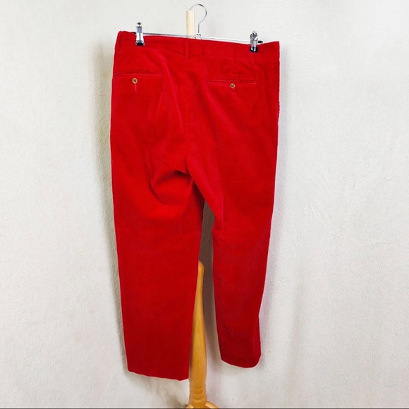 Polo Ralph Lauren Men’s Bright Red Straight Leg Cords Corduroy Trousers W33 L30 - Picture 2 of 5